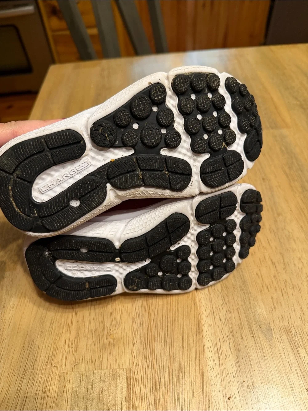 Under Armour Red and Black Kids Velcro Athletic Sneakers